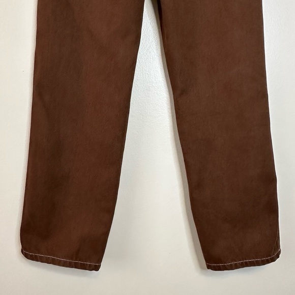 REFORMATION Cowboy High Rise Straight Jeans in Chocolate Brown 23 - Picture 9 of 13